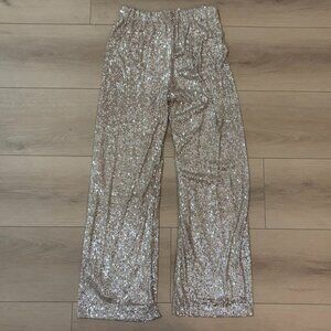 Bognar Blu Wide Leg Sequin Pants in Silver
